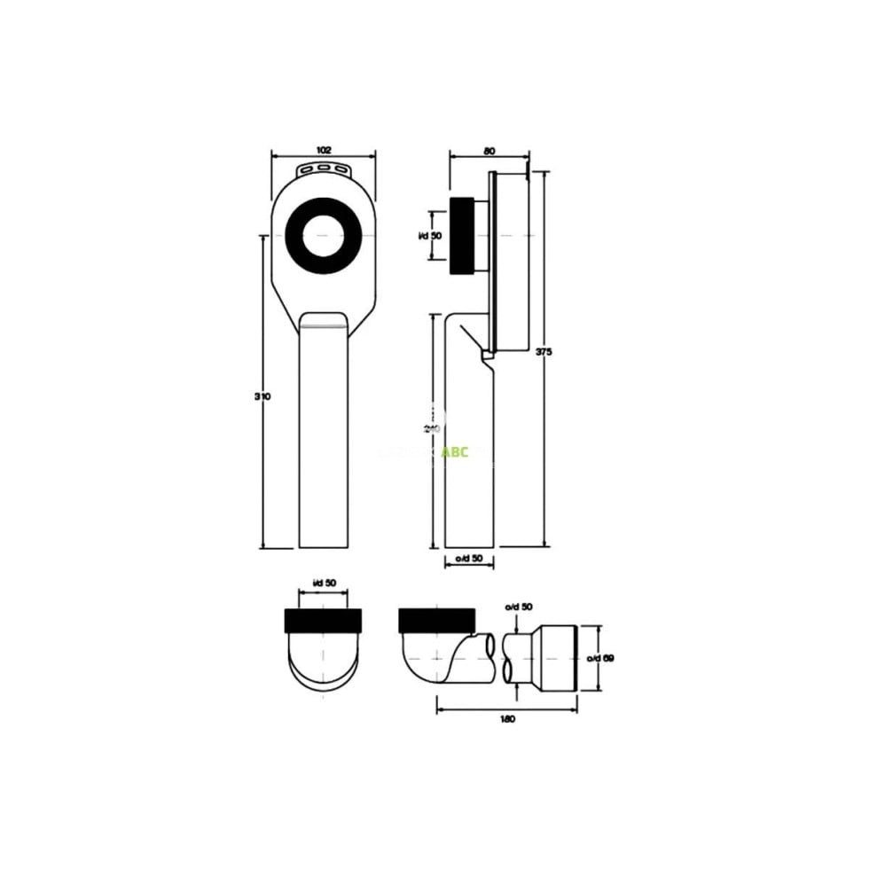 Primaster Urinal Primaster Urinal-Set Gaia weiß inkl. Ablauf und, Keramik