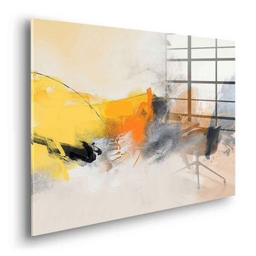 DOTCOMCANVAS® Acrylglasbild Joyful Transition - Acrylglas, Acrylglasbild beige orange moderne abstrakte Kunst Druck Wandbild