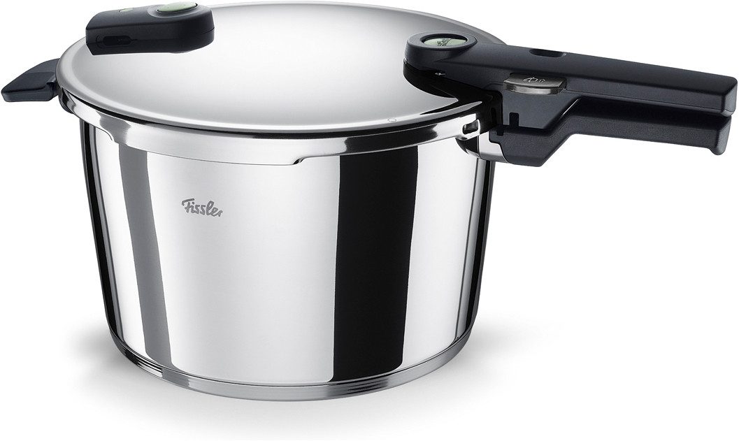 Fissler Schnellkochtopf Vitaquick®Elemental Dampfkochtopf Premium Drucktopf, Edelstahl 18/10 (1-tlg), Schnellkochtopf mit 2 Garstufen und Superthermic Boden