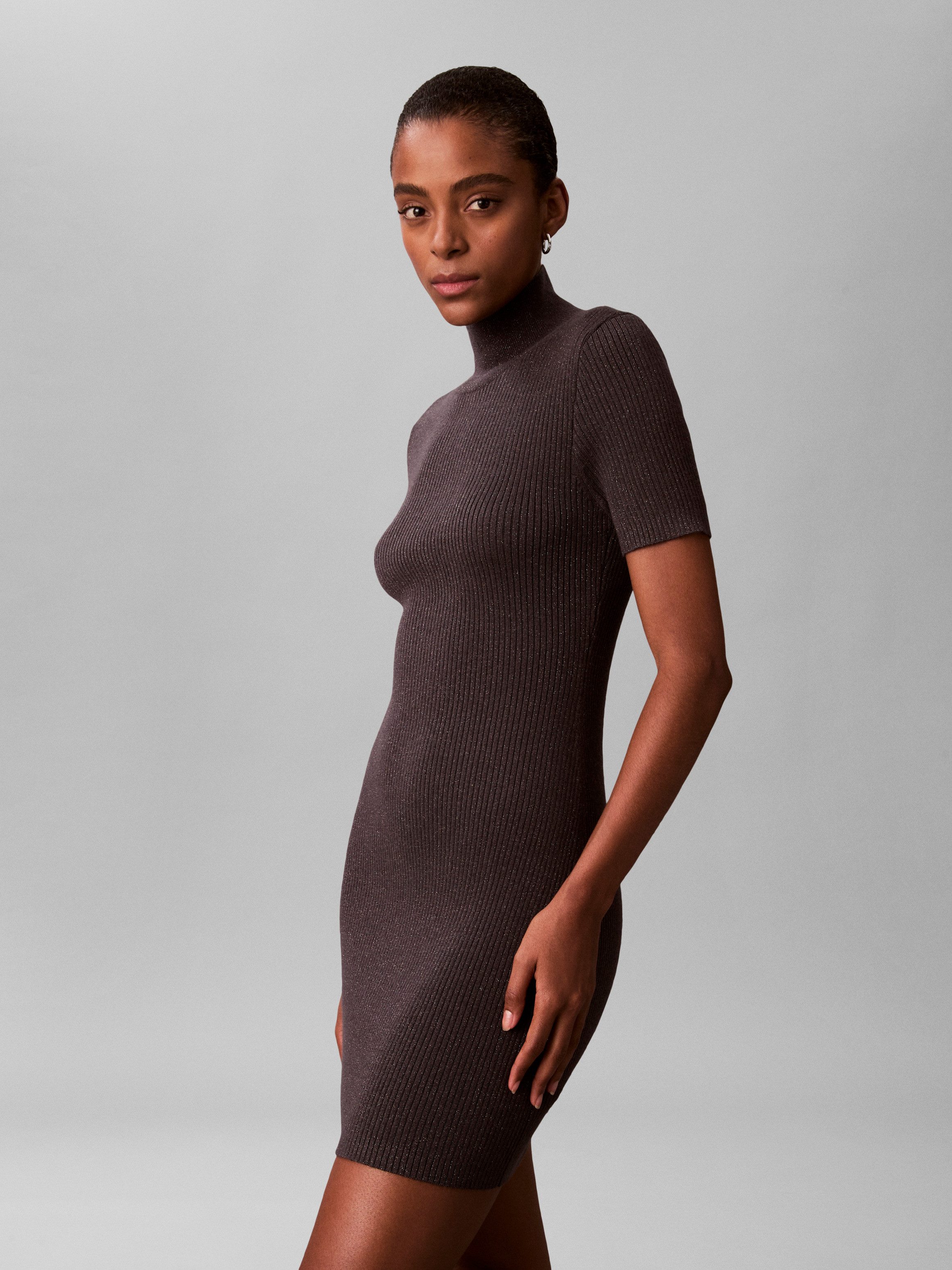 Calvin Klein Jeans Minikleid Figurbetonte Passform mit Stehkragen günstig online kaufen