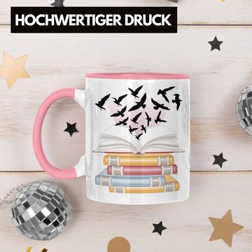 Trendation Tasse Trendation - Bücher Lesen Tasse Geschenk Leseratte Bücherwurm Buch