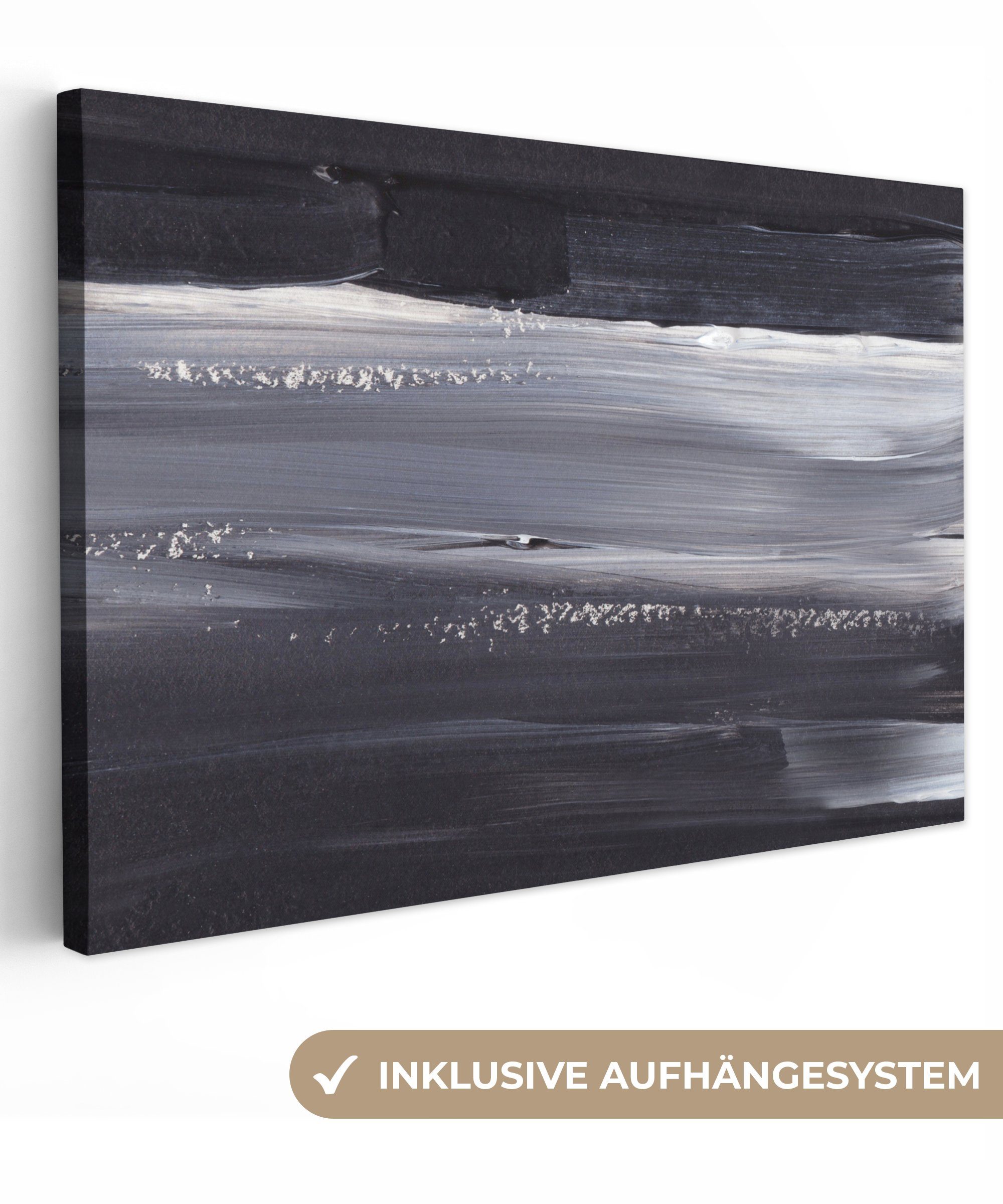 OneMillionCanvasses® Leinwandbild Farbe - Abstrakt - Schwarz, Fotodruck (1 günstig online kaufen