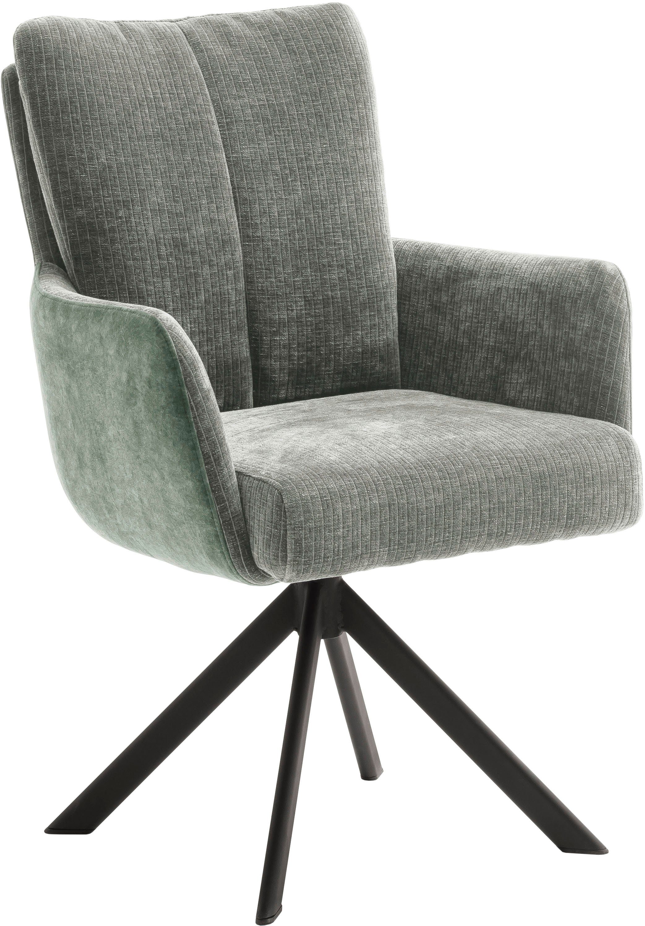 MCA furniture Esszimmerstuhl MALIA pastellgrün | schwarz matt lackiert | pastellgrün