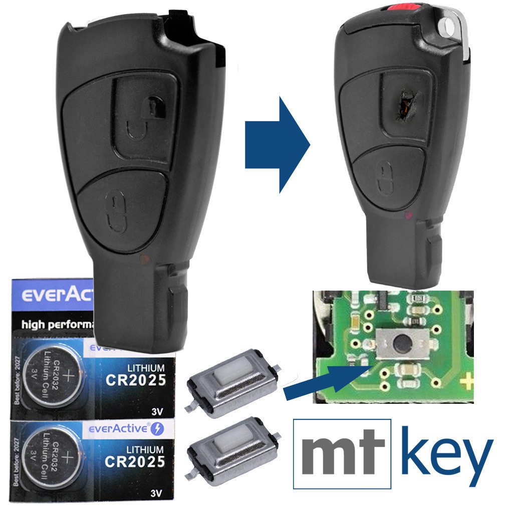 mtkey Auto Schlüssel Smartkey Ersatz Gehäuse 2 Tasten + 2X passende
