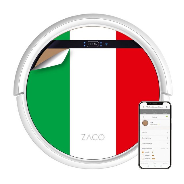 ZACO Nass-Trocken-Saugroboter V5x, 22 W, beutellos, mit Wischfunktion, App, Alexa Sprachsteuerung, Tierhaar, Timer, leise