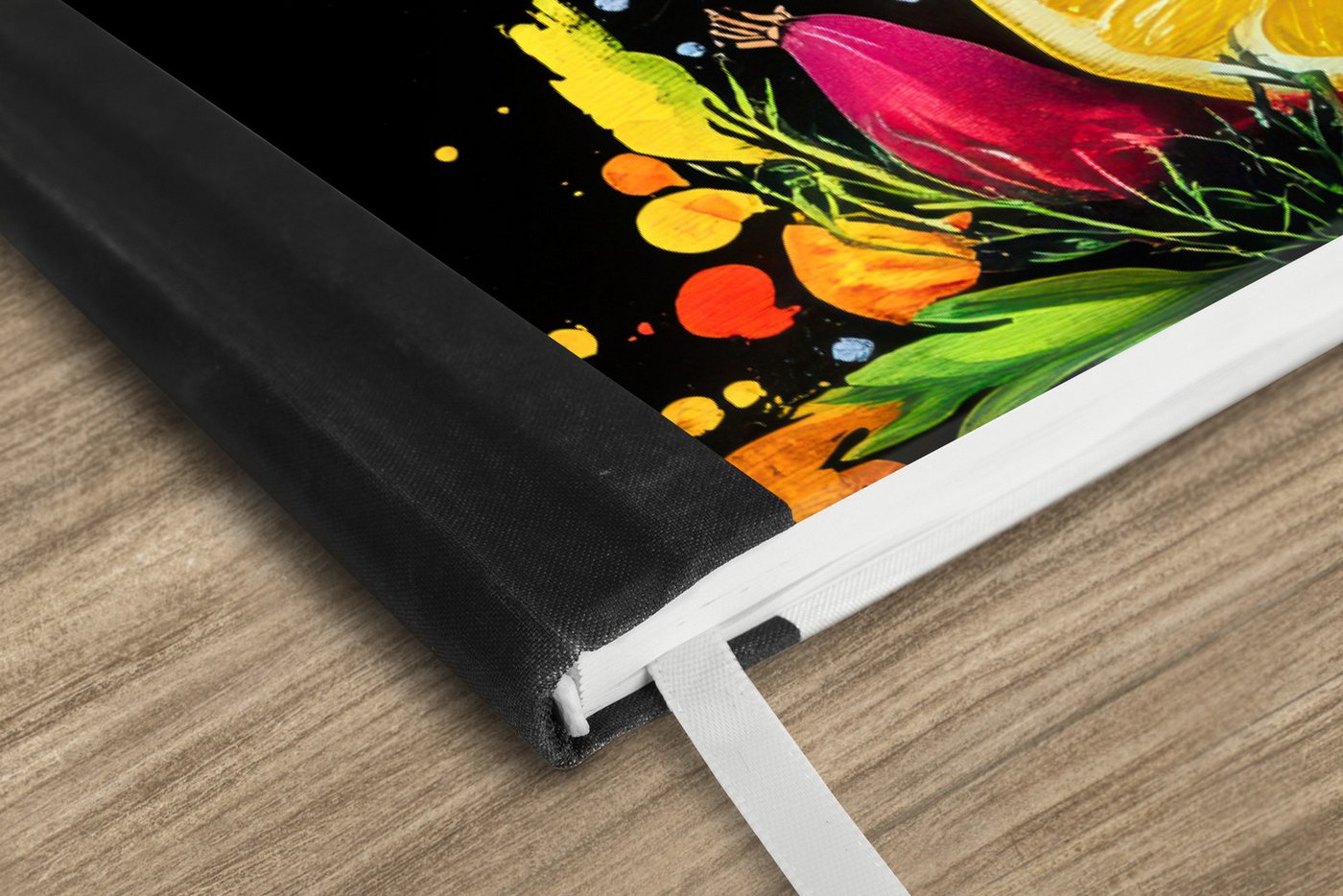 Thumbnail - MuchoWow Notizbuch Zitronen - Paprika - Kräuter - Graffiti - Farbe - Abstrakt, Notebook, Notizblock a5, Tagebuch, Journa...