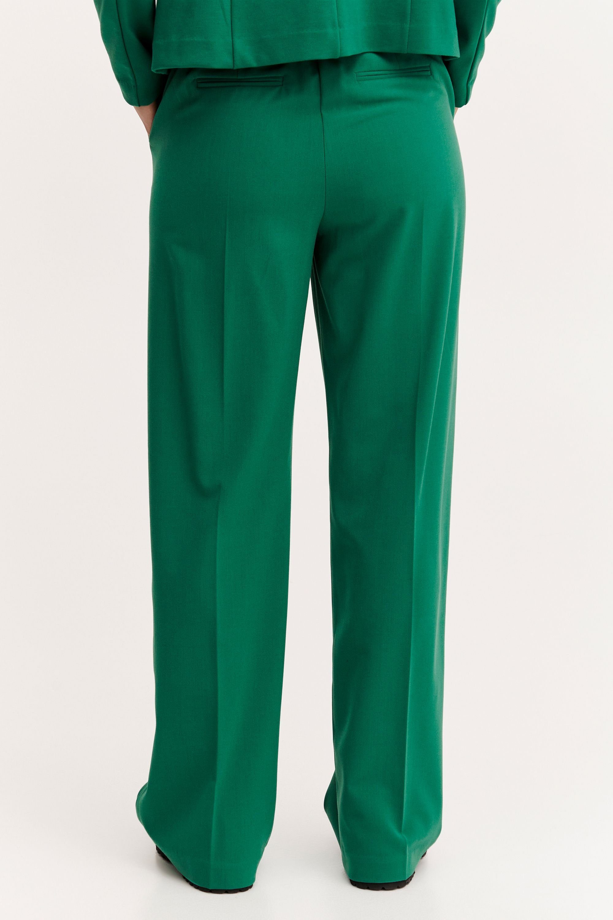 WIDE LEG b.young BYDANTA 20806640 PANTS Bundfaltenhose Green - 2 (196026) Verdant