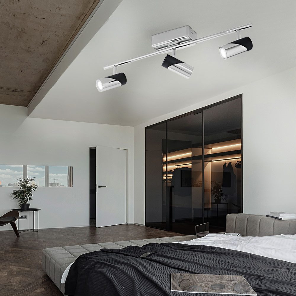 EGLO LED Deckenleuchte, LED-Leuchtmittel fest verbaut, Warmweiß, LED Deckenleuchte Wohnzimmerlampe Spots verstellbar 3 Flammig L 57,5cm