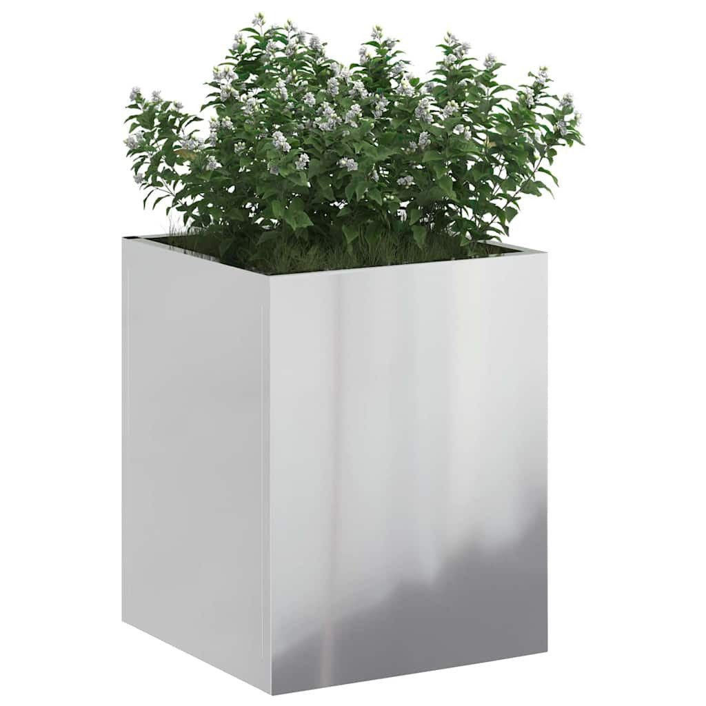 vidaXL Blumentopf Gartenblumentopf Silber Verzinkter Stahl günstig online kaufen