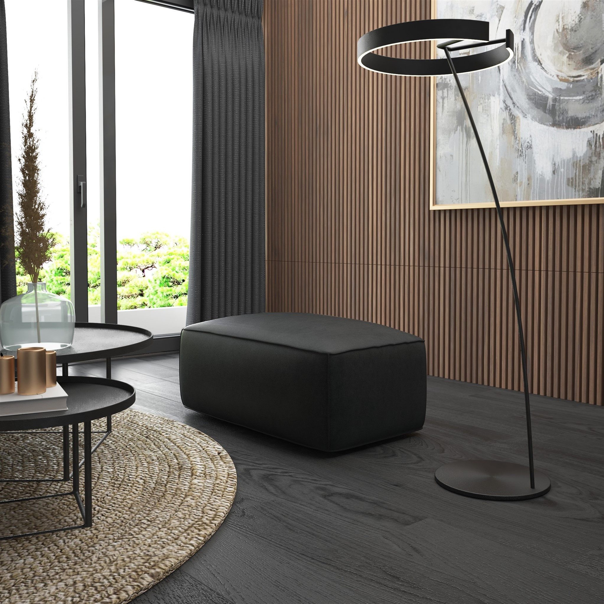 Fun Möbel Polsterhocker Designerhocker Hocker HELMER in Stoff Pola, Pflegeleichter Bezug