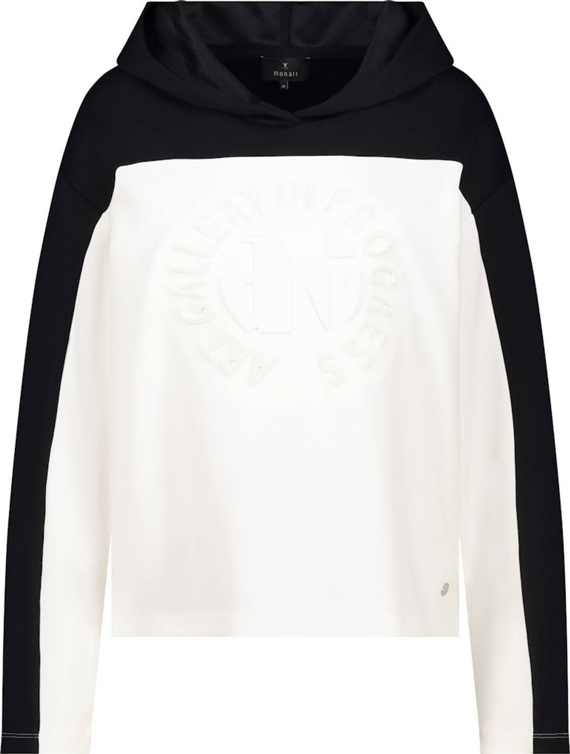 Monari Rundhalspullover 809410 Strass-Prägedruck für glänzende Akzente