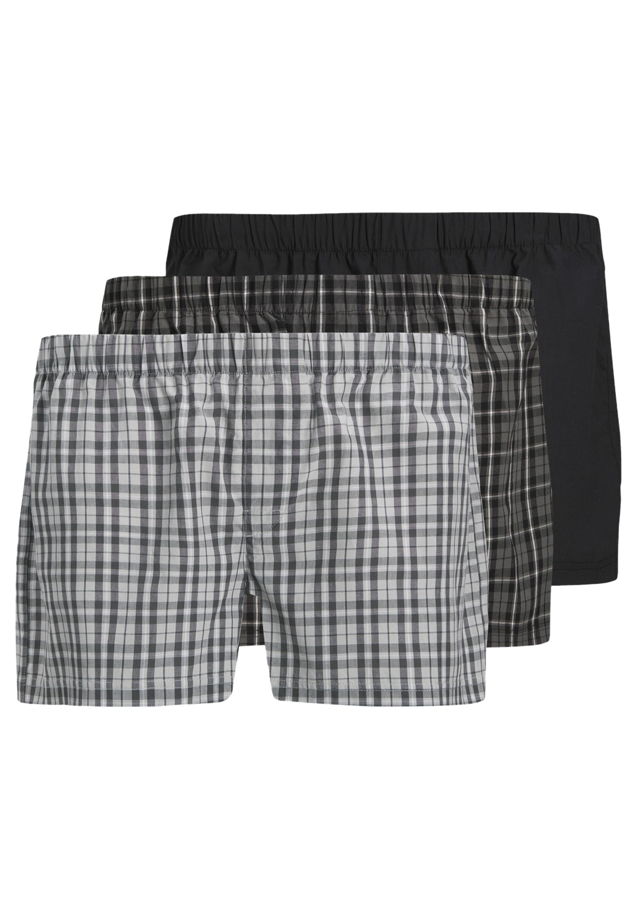 Jack & Jones 3-er Set Boxershorts Schwarz, Weiß & Grau kariert günstig online kaufen