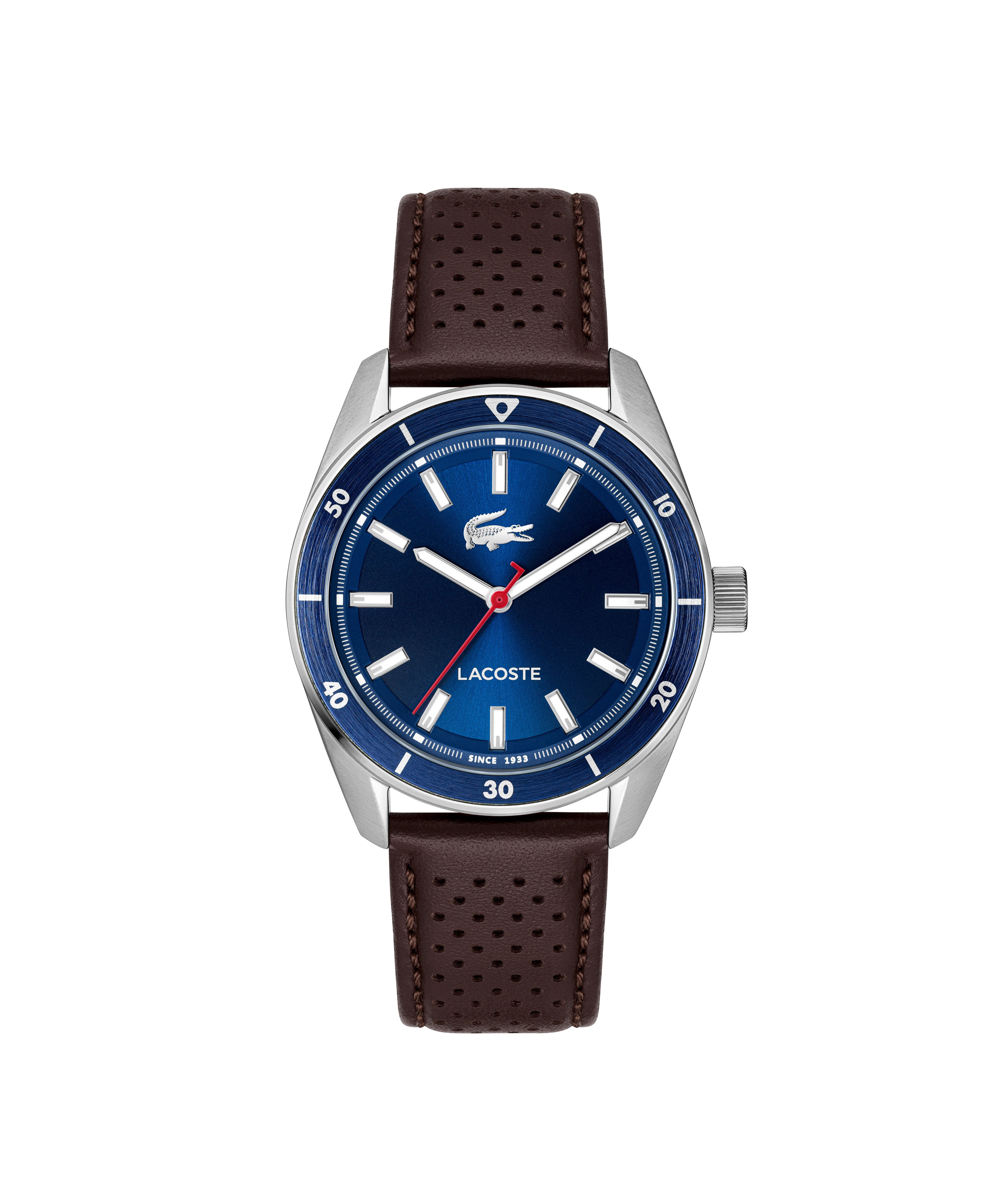 Lacoste Quarzuhr BOSTON 2011489, Armbanduhr, Herrenuhr, Lederarmband, analog