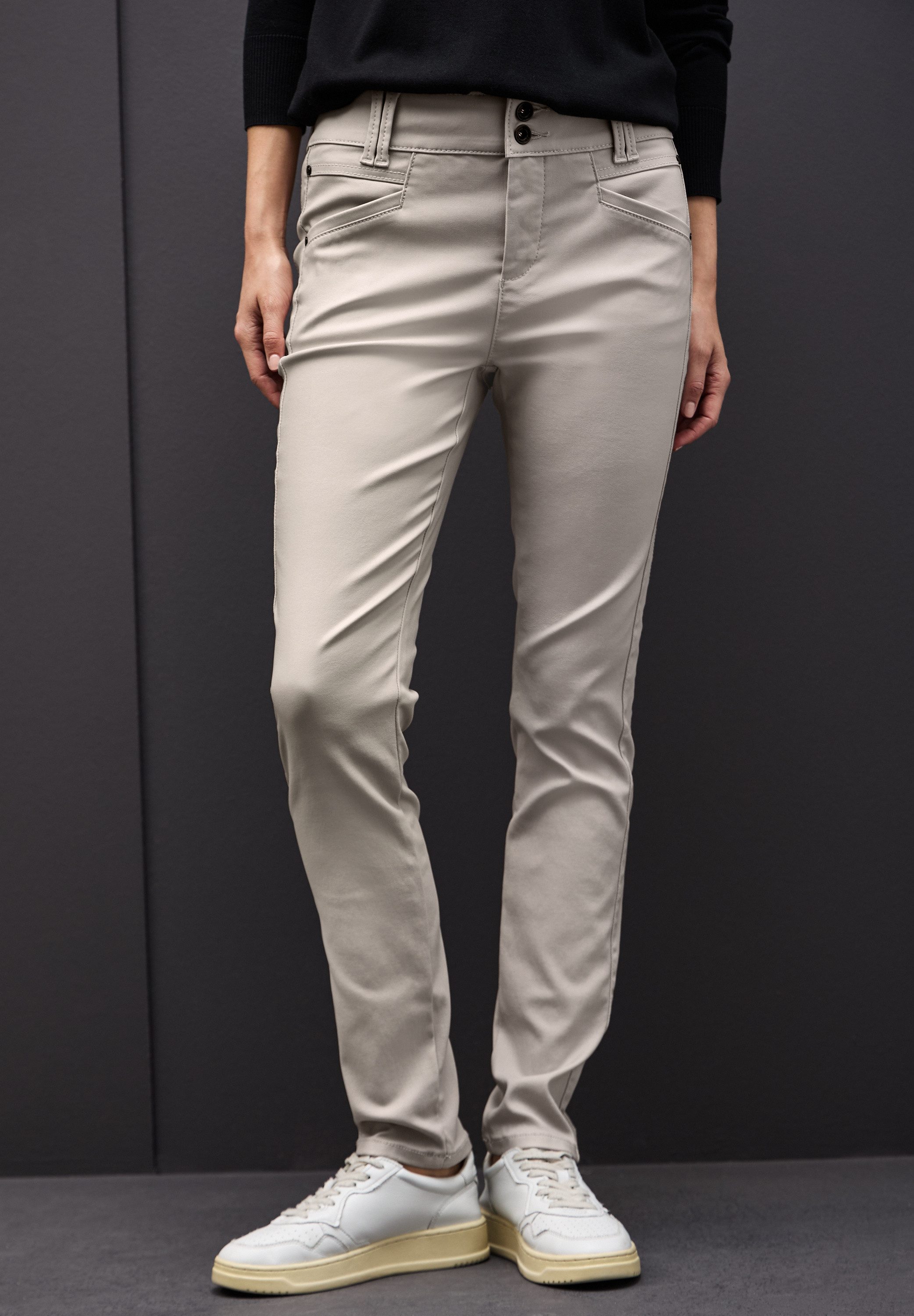 STREET ONE Lederimitathose mit Coating
