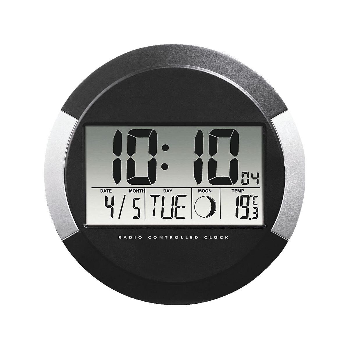 Hama Funkwanduhr PP-245 (digitaler Zeit-, Kalender- und Temperaturanzeige, Ø 24,5 cm) | Kugelschreiber