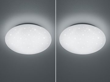 meineWunschleuchte LED Deckenleuchte, LED fest integriert, Neutralweiß, Badezimmer-lampe Sternenhimmel flach, Bad-lampen Decke Gäste WC, Ø37cm