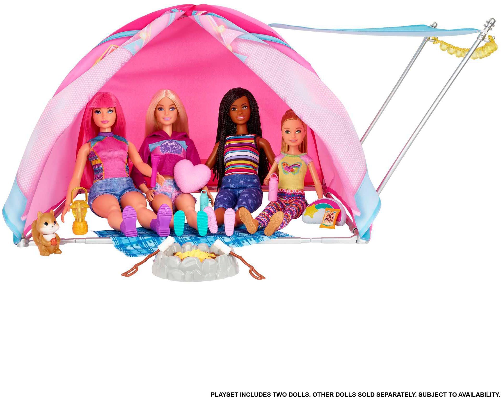 Zubehör Abenteuer Zelt, zu 2 Camping Puppen Puppen Barbie & zweit, mit Accessoires-Set
