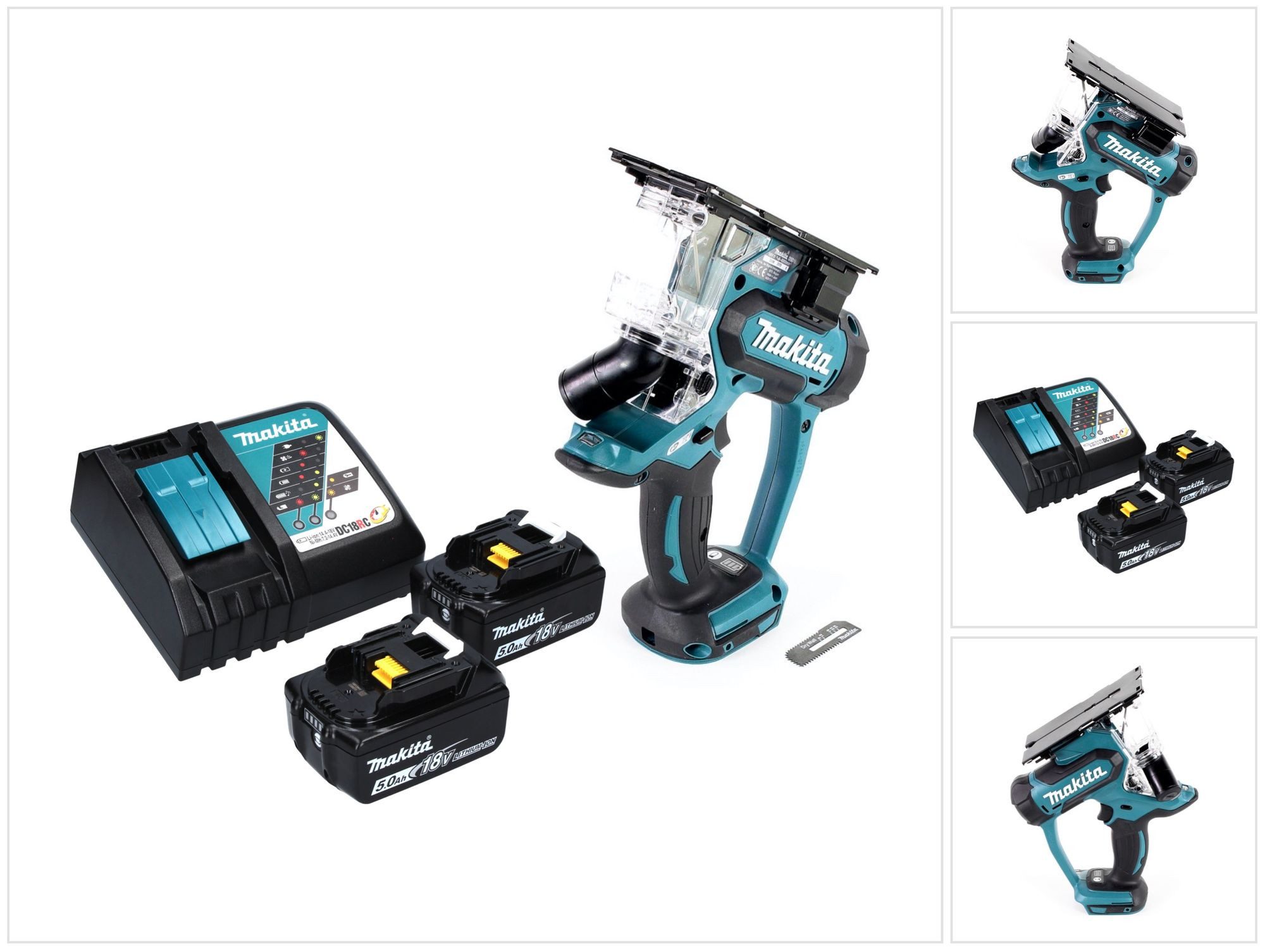 Makita Akku-Trockenbausäge DSD 180 RT Akku Gipskartonsäge 18 V + 2x Akku 5,0 Ah + Ladegerät