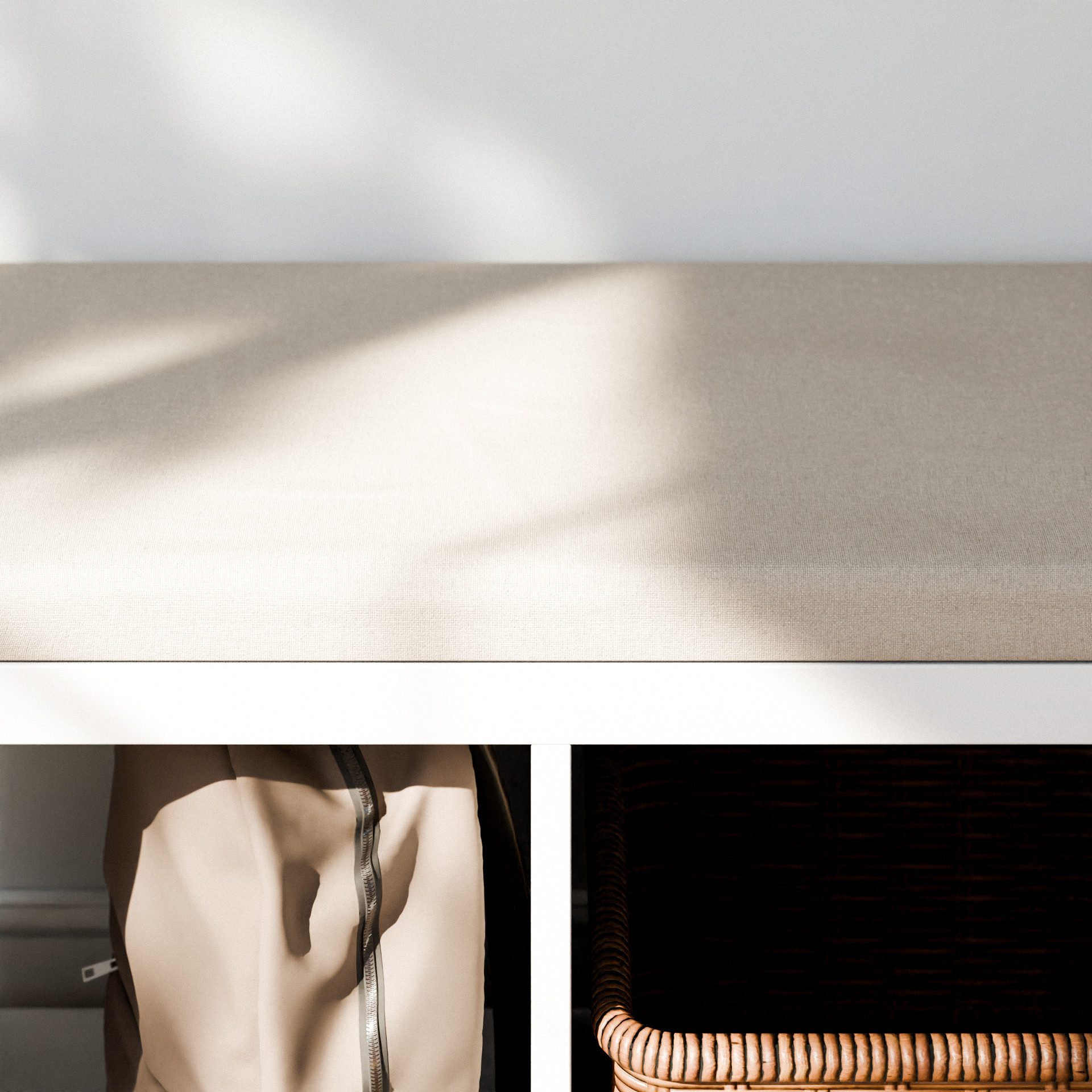 Clutter Cover Sitzkissen für Kallax Regal, Beige, Sitzauflage 4cm Dick, für 2er, 3er oder 4er Kallax, Polster mit abnehmbarem Bezug – Bild 4 von 5