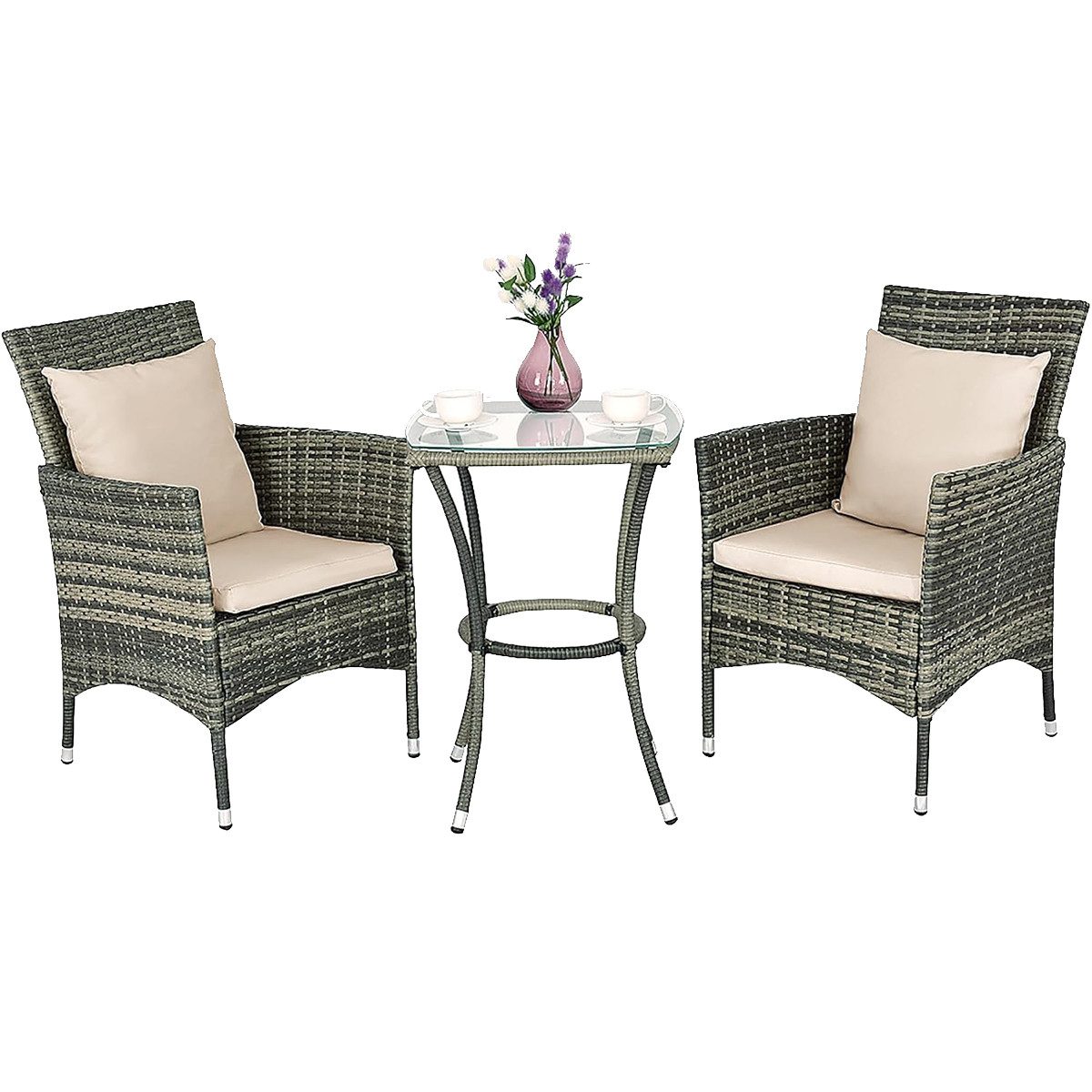 COSTWAY Balkonset, (3-tlg), 2 Personen, Rattan, günstig online kaufen