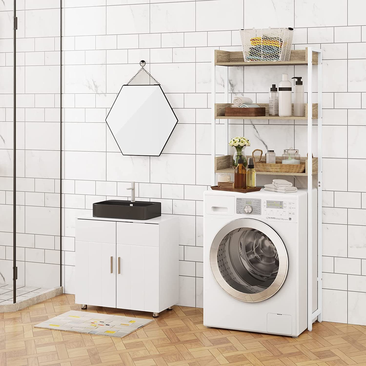 EUGAD Mehrzweckregal, 1-tlg., Toilettenregal, Waschmaschinenregal, 3-stöcki günstig online kaufen