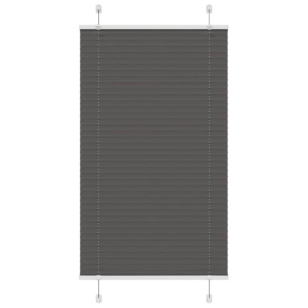 Gardine 70 x 150 cm Plissee Schwarz 70x150 cm Stoffbreite 69,4 cm Polyester