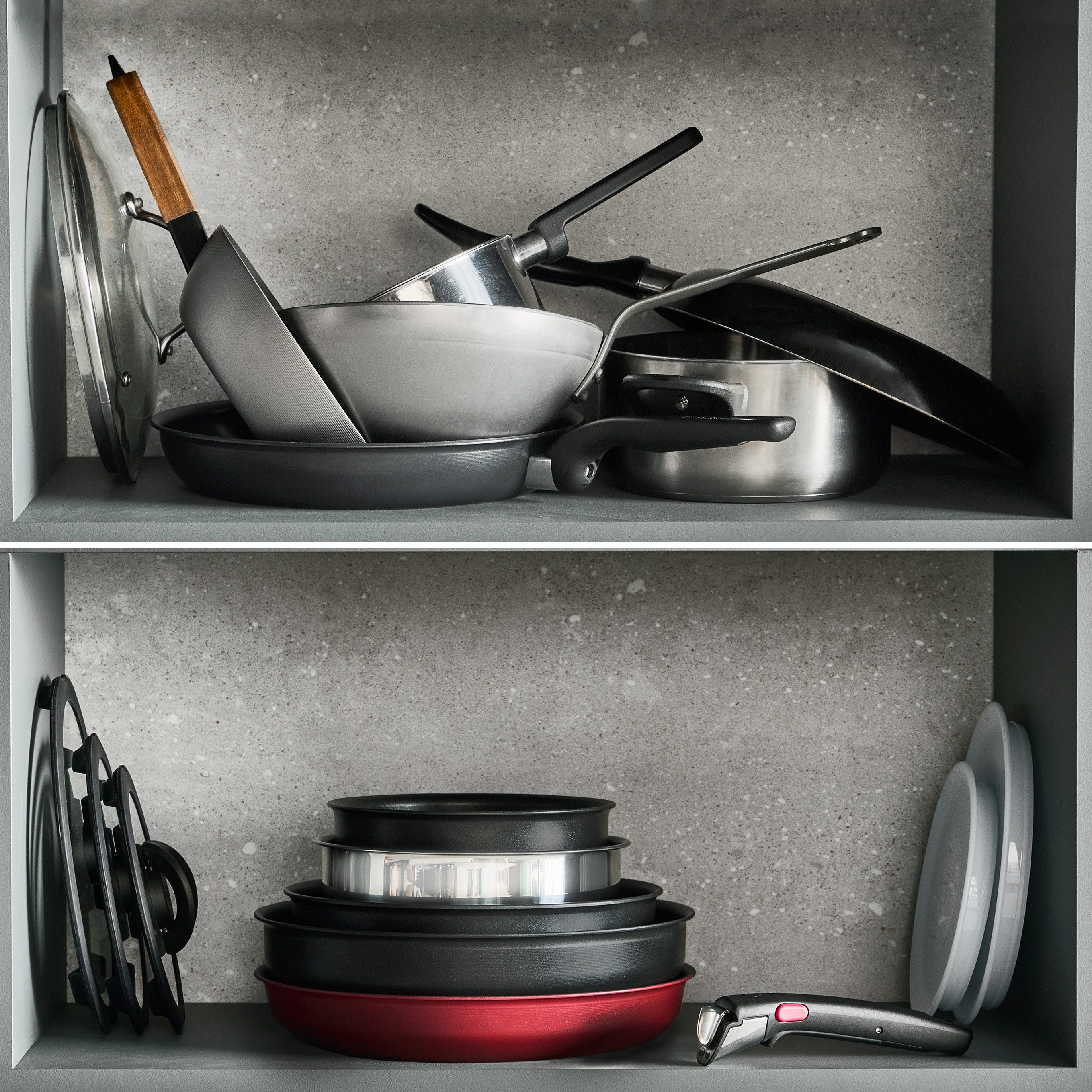 Tefal Wok Ingenio Excellence Fusion, Aluminium (1-tlg), abnehmbarer Ingenio-Griff, Thermo-Signal, stapelbar, Induktion – Bild 4 von 5