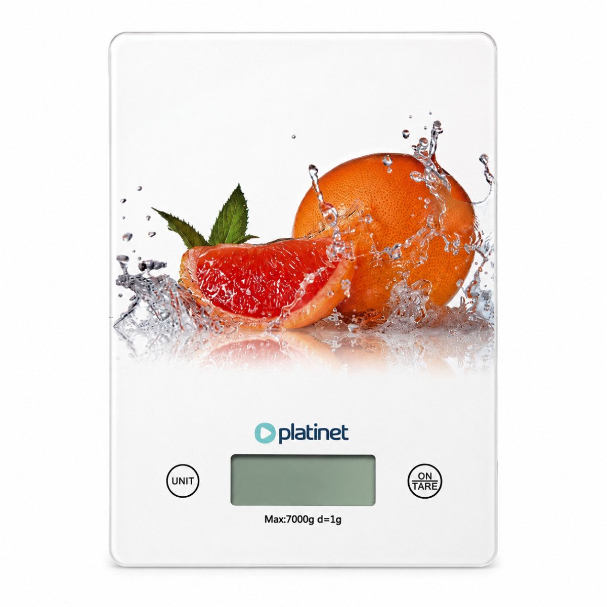 Platinet Küchenwaage PBSKC, (Einzelartikel, 1-teilig), Tara-Funktion, 1-g-Teilung, 5 Maßeinheiten, LCD-Display