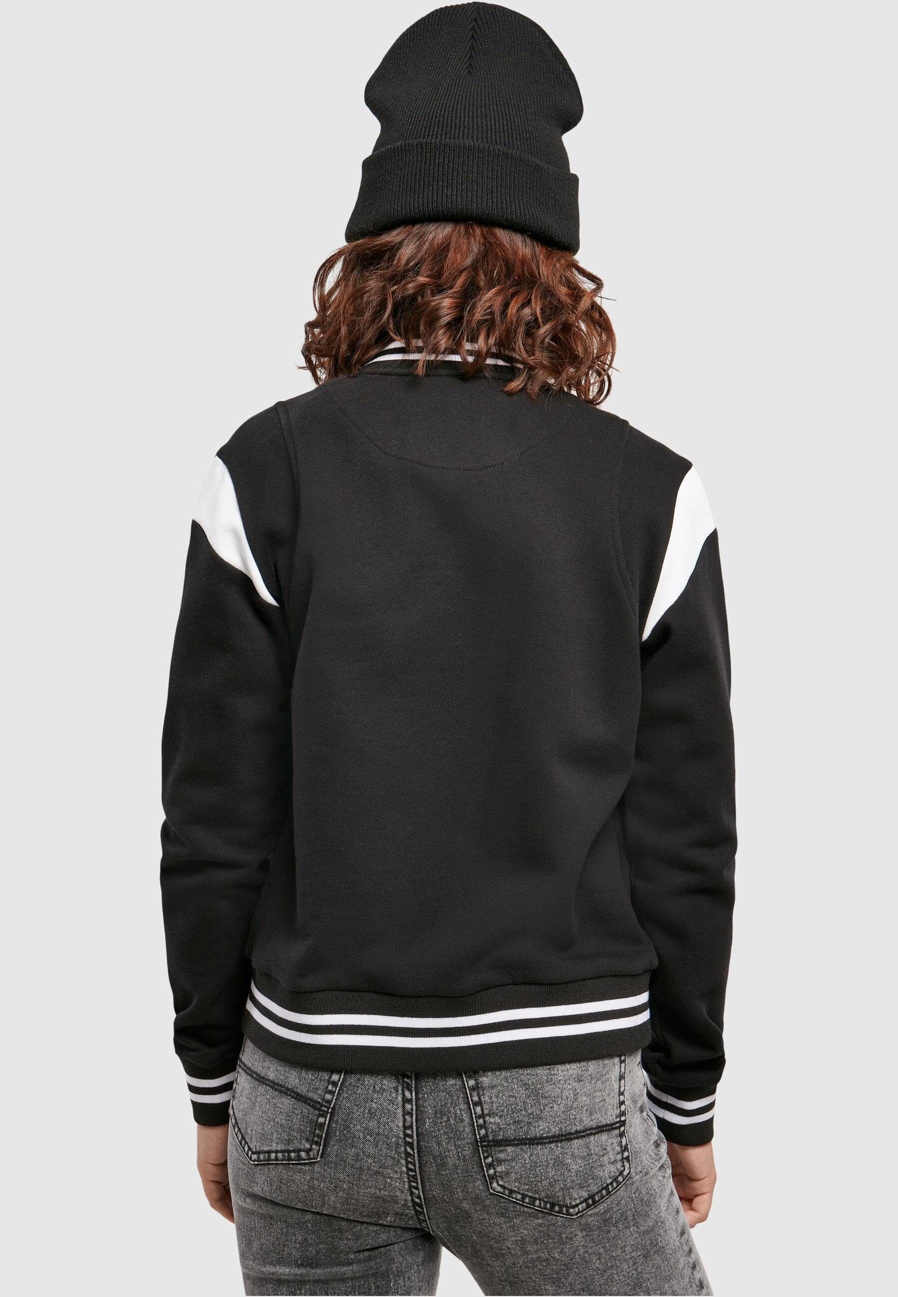 Jacket Sweat (1-St) black/white Damen URBAN Organic CLASSICS College Collegejacke Ladies Inset