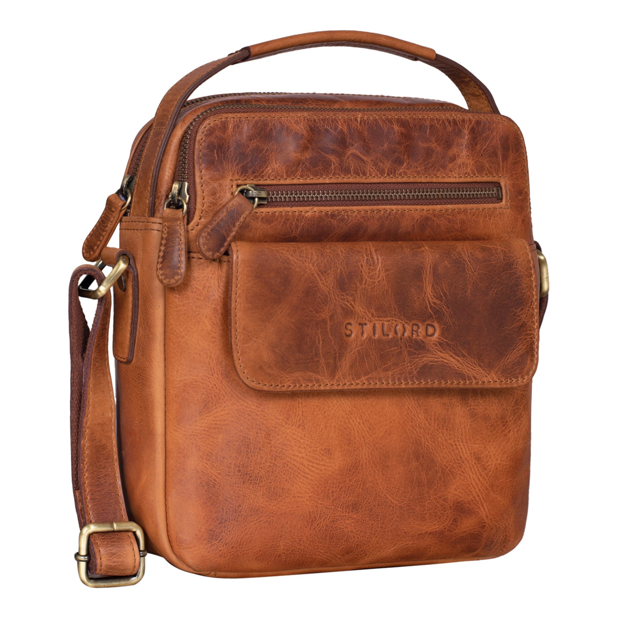 Schultertasche "Mio" Herrentasche Leder Klein