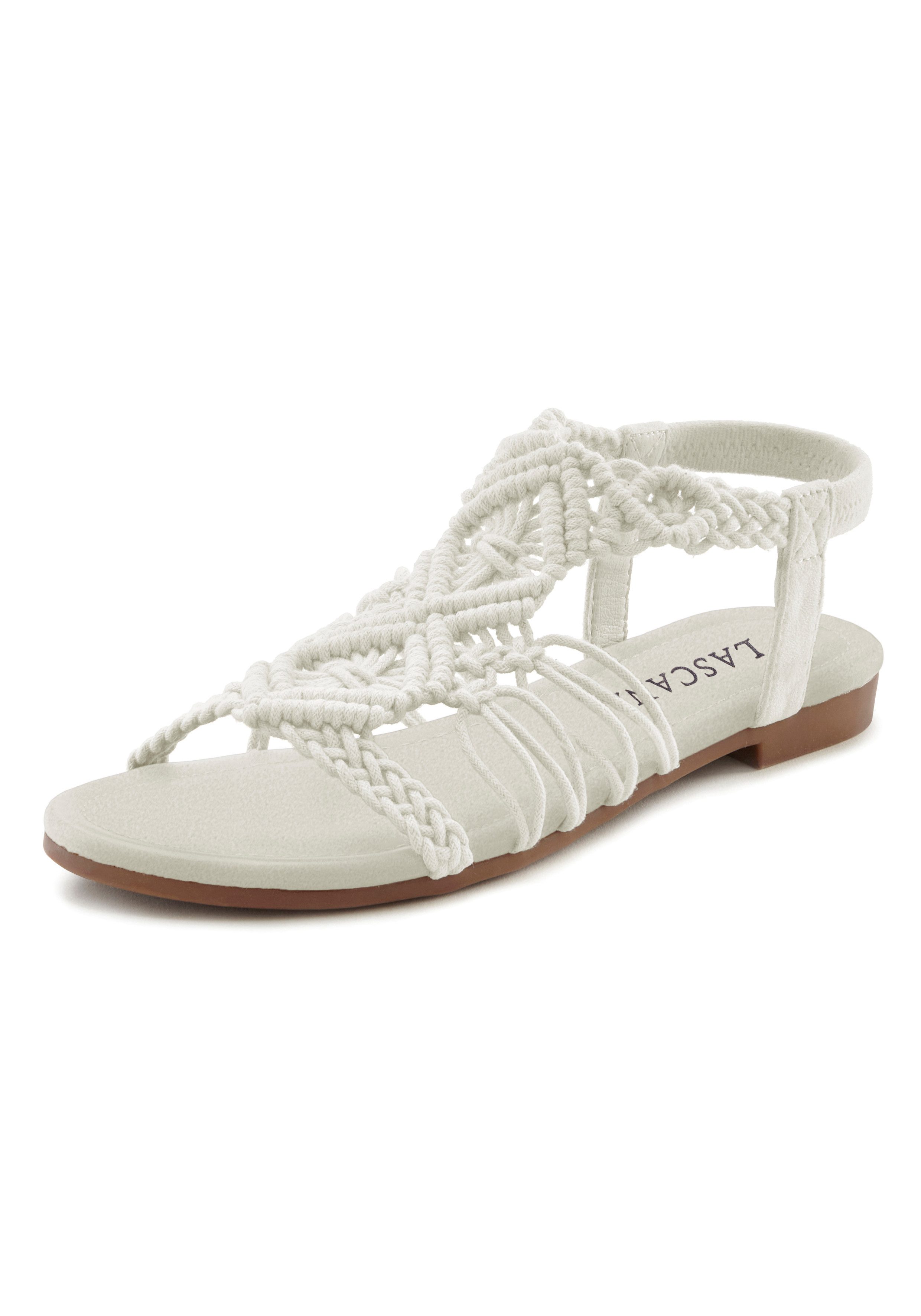 LASCANA Sommerschuh Sandale Sandalette, Sommerschuh mit elastischem Riemchen VEGAN