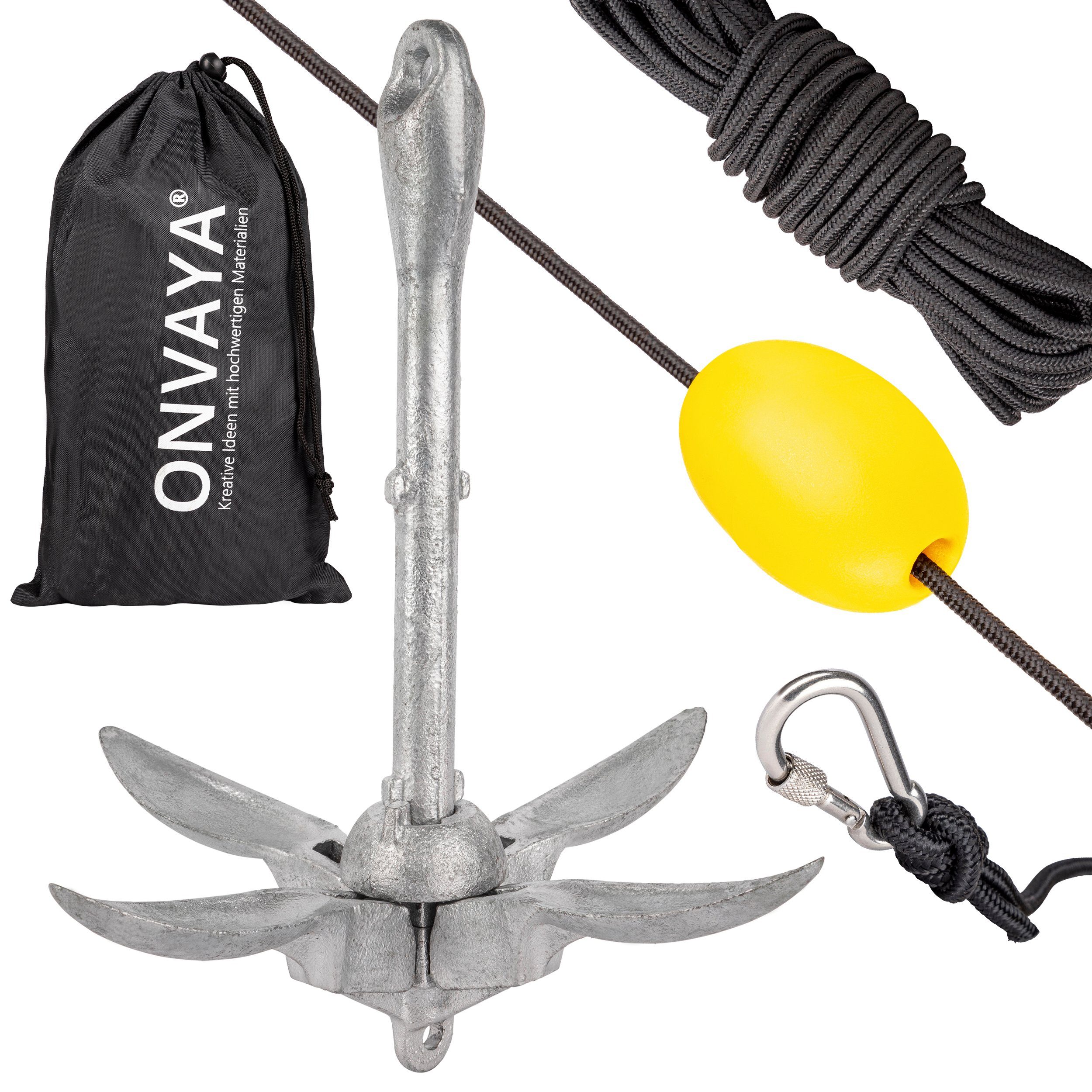ONVAYA Angelboot Bootsanker, 0,7 kg, Klappanker, Faltanker