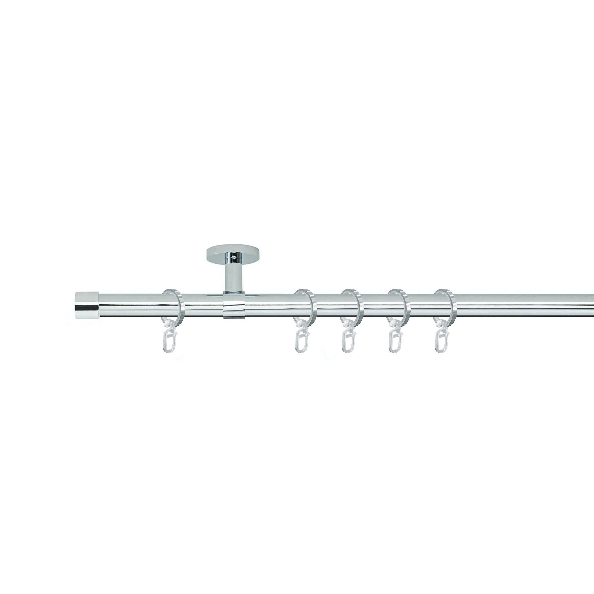 SN DECO GROUP Gardinenstange Stilgarnitur Brest, Wand&Decken, Ø 19 mm, 1-läufig, fixmaß, Verschraubt, Stahl, Komplettset mit Ringen