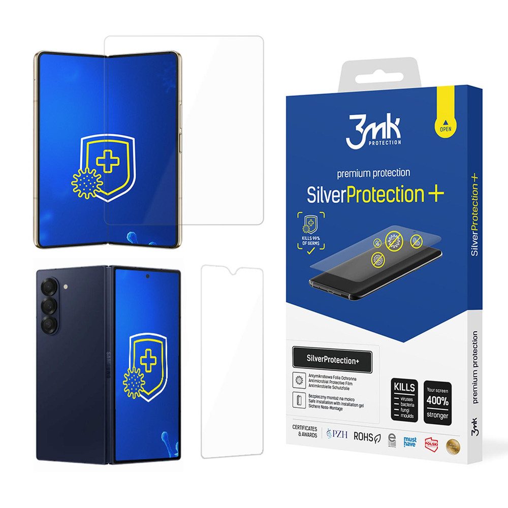 3MK Displayschutzfolie Antibakterielle Hygienefolie für Samsung Galaxy Z Fold 6, Spar-Set, 2 Stück, antibakteriell, selbstheilend, oleophob
