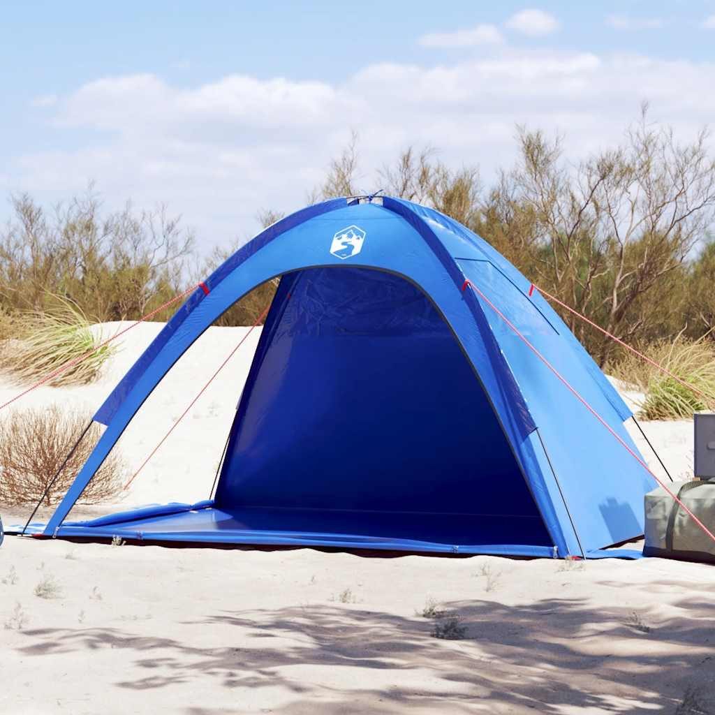 furnicato Strandmuschel Strandzelt 210 x 150 x 130 cm Azurblau, Sonnenschutz-Pavillon mit Sandsäcken, Netzgewebe und Reißverschluss