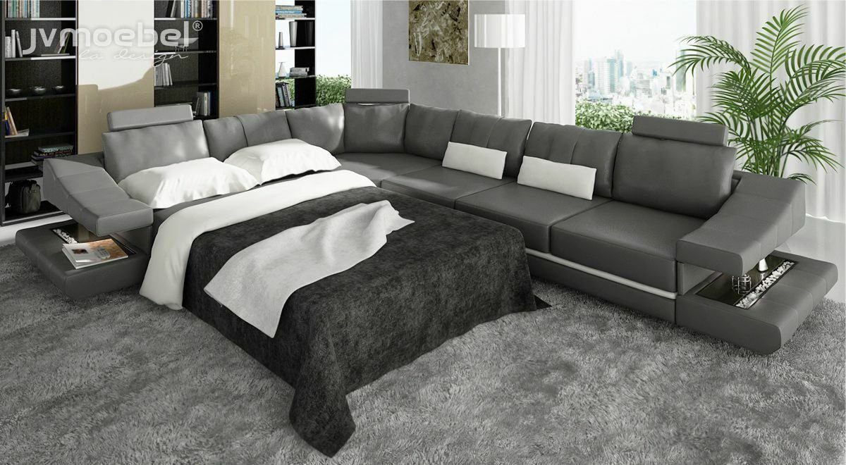 JVmoebel Ecksofa Ecksofa Sofa Couch Polster EckSoga Wohnlandschaft Textil Eck L Form, Made in Europe Grau
