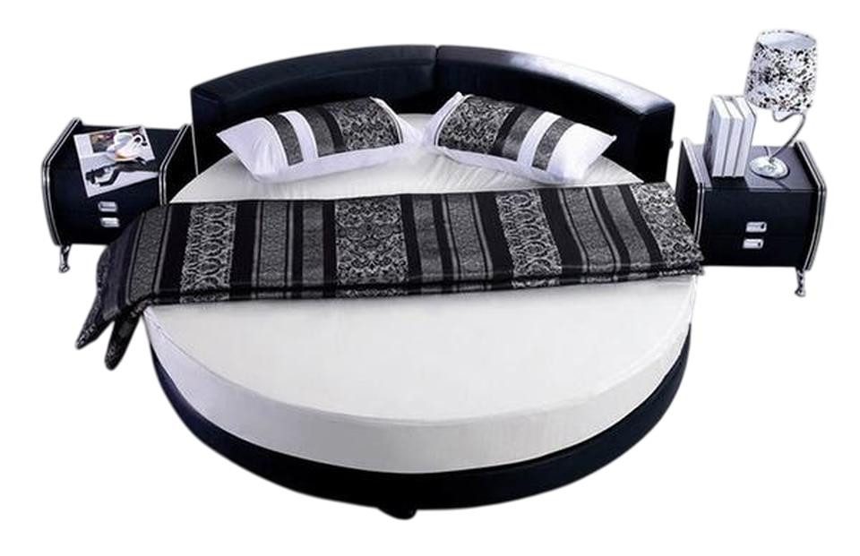 JVmoebel Rundbett Rundes schwarzes Bett aus hochwertigem Material mit Schlafsofa-Design, Made in Europe