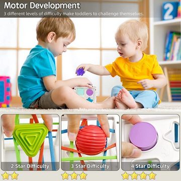 BOTC Steckspielzeug Montessori Spielzeug Baby, Motorikspielzeug Stapelturm- Babyspielzeug, 6-12 Monate 1-3 Jahre Baby Spielzeug Puzzlespiel