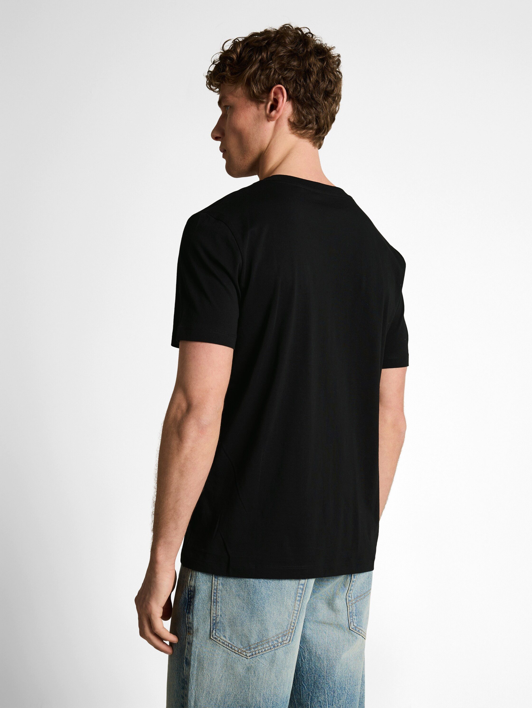 TOM TAILOR Denim Rundhalsshirt mit verschiedenen Logo Prints