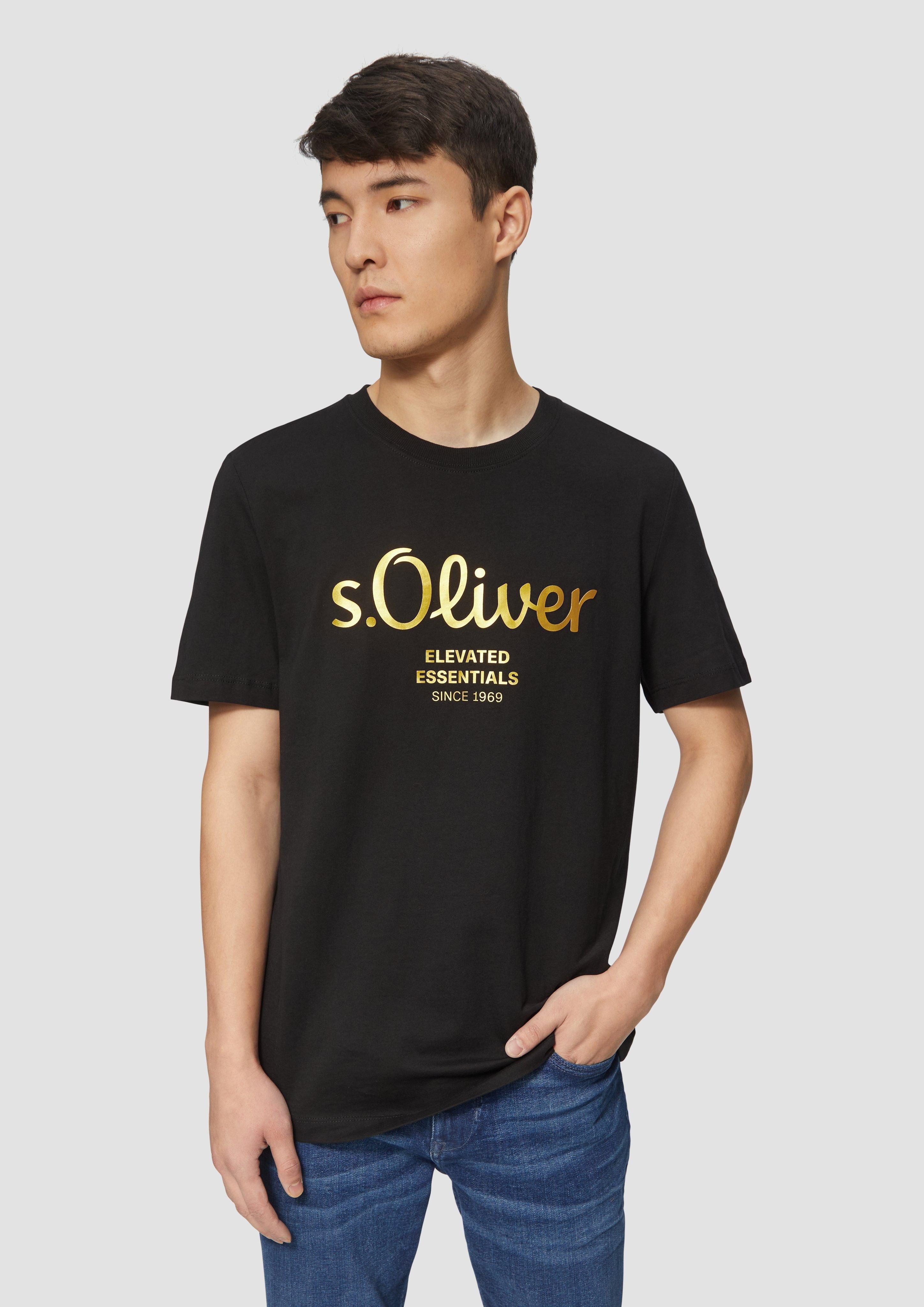 s.Oliver Kurzarmshirt T-Shirt mit Gold- oder günstig online kaufen