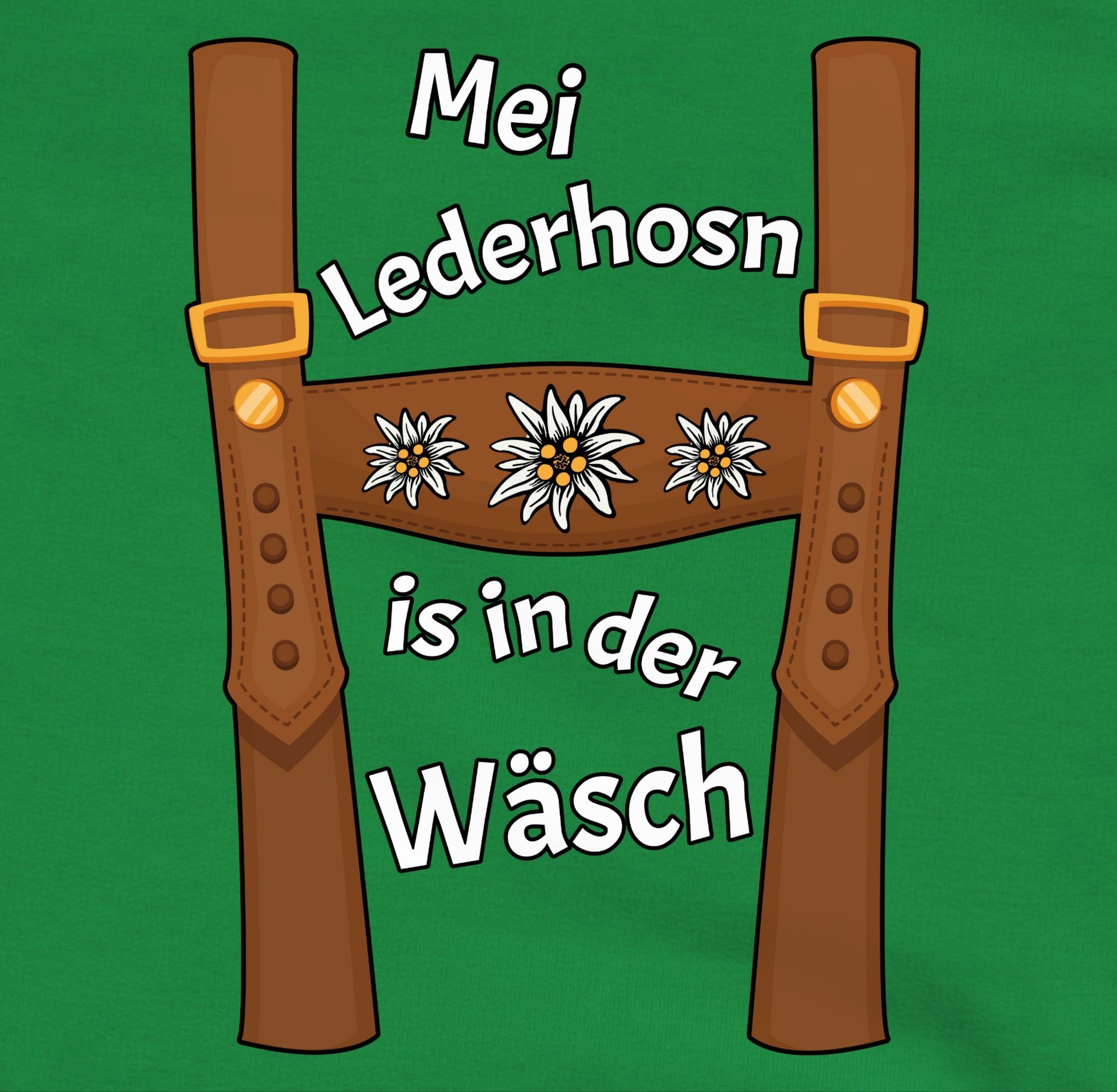 Mei Lederhosn Wäsche Kinder is in der da Sweatshirt - ist 1 Oktoberfest Lederhose Shirtracer für Wäsch Meine Outfit Mode Grün in