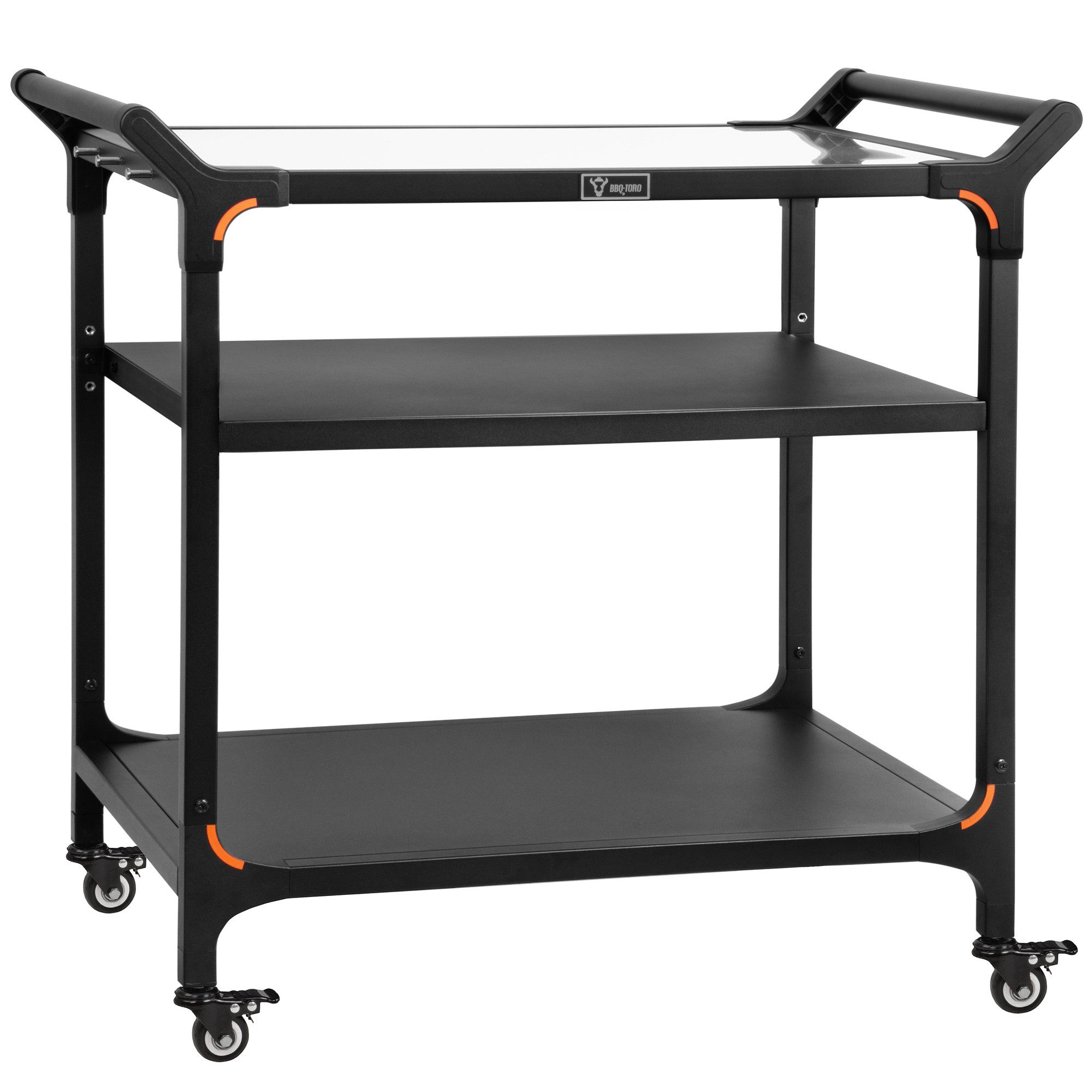 BBQ-Toro Grillablagetisch Grillwagen 94 x 61 x 90 cm, Schwarz, Grilltisch mit großer Arbeitsfläc
