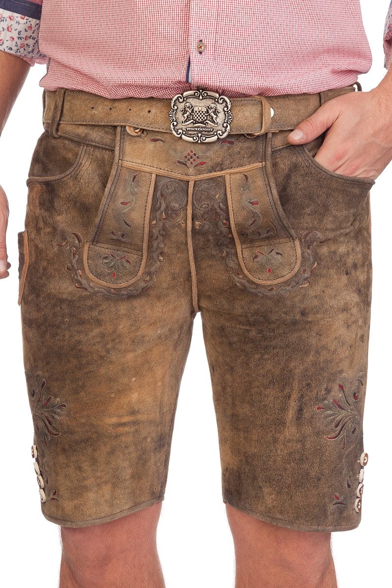 Stockerpoint Trachtenlederhose Lederhose Herren kurz - FELIX - hanf