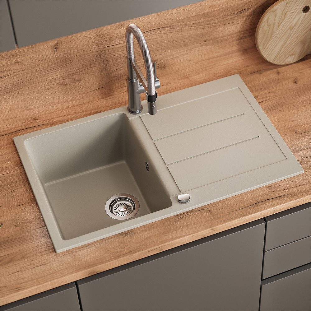 Bergstroem Granitspüle Kapstadt, Beige, 78 x 50 cm, Rechteckig, 78/50 cm, (1 St)