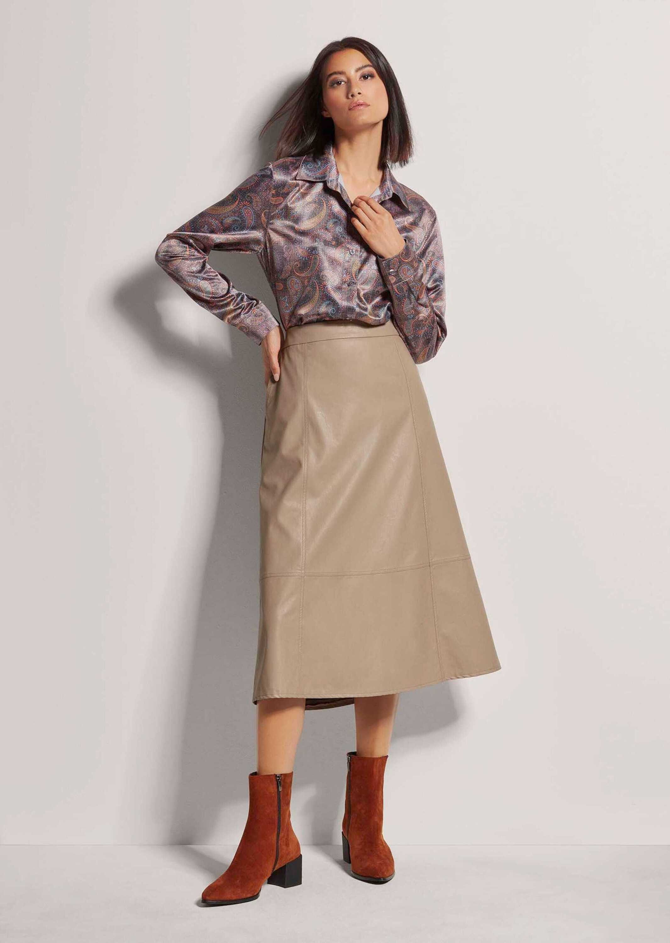 MADELEINE Maxirock Schwungvoller Rock im Leder-Look