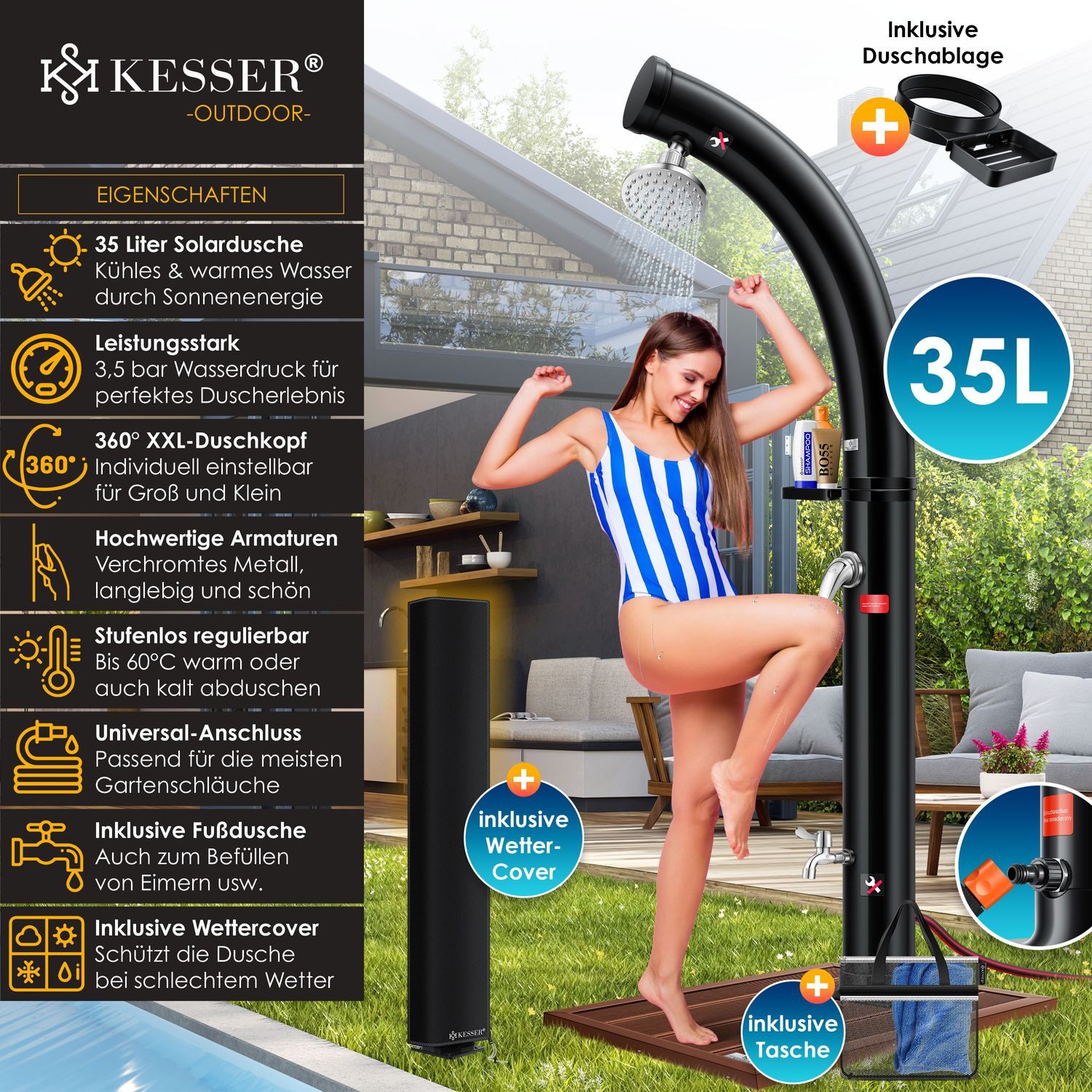 KESSER Solardusche, Solar Gartendusche Solardusche mit günstig online kaufen