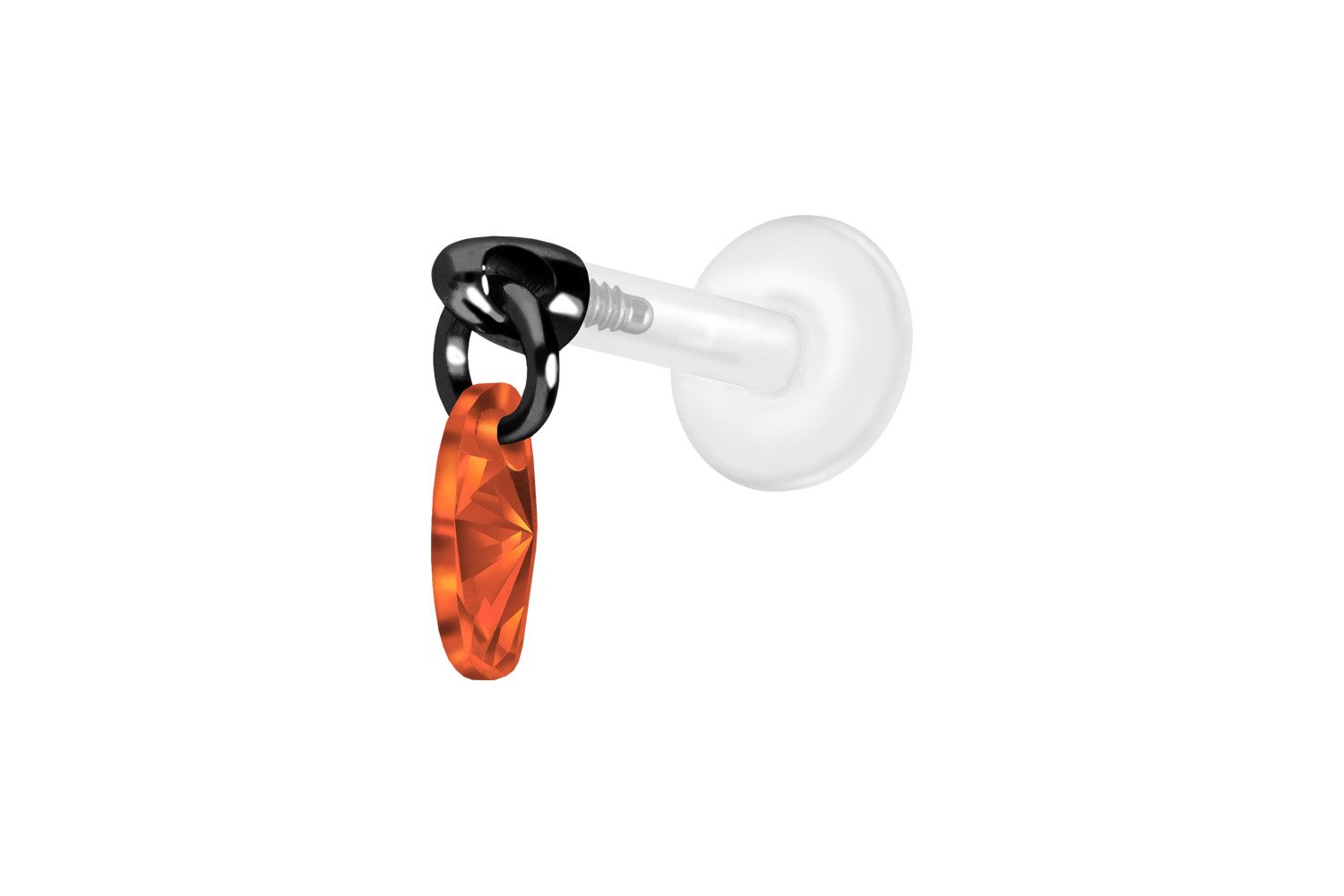 PIERCINGLINE Piercing-Set PTFE Labret mit Innengewinde + Titan-Aufsatz KRISTALLOVAL (Labrets, 1-tlg)