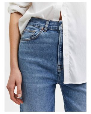 SELECTED FEMME 5-Pocket-Jeans Damen Jeans SLFMARIE HW STRAIGHT MID BLU JEAN (1-tlg)