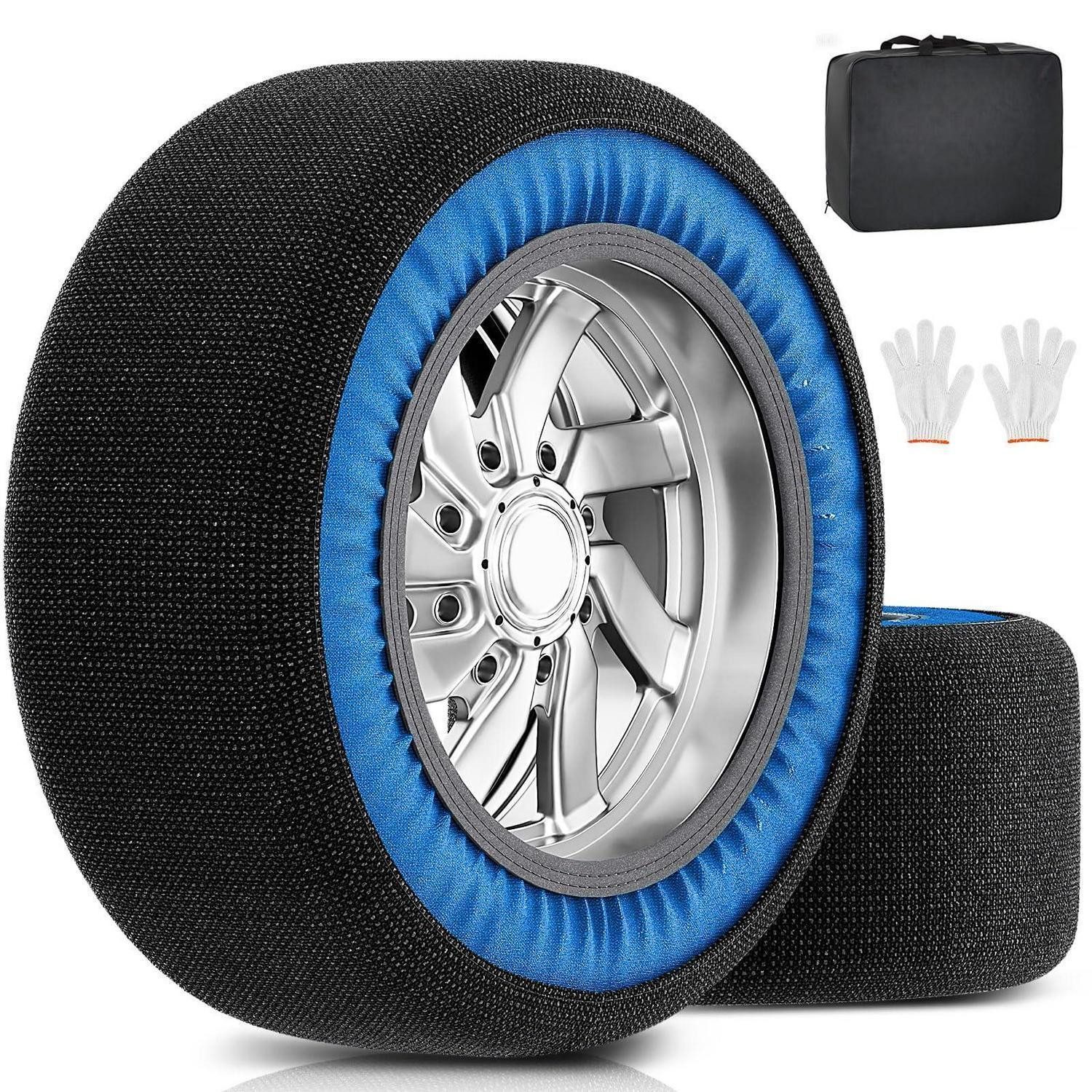 LuxusKollektion Schneeketten Schneesocken Auto Textilschneeketten R14 R24 2er Beutel XXL