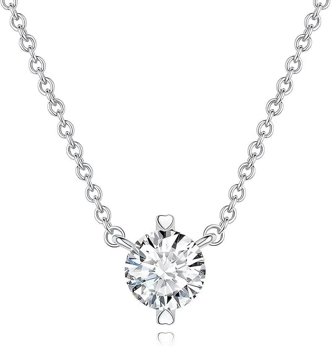 Kette mit Anhänger Diamantkette für Damen,2ct,D,VS1,3EX,Labordiamant, Halskette damen